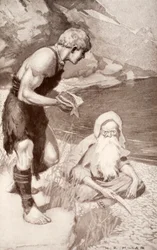 Finn finds the Salmon of Knowledge, illustration from 